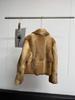 Women's Fashionable Two-Tone Real Rabbit Fur Collar Coat - 2025 Casual Short Style