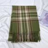 Клетчатый шарф женский зимний теплый платок из искусственного кашемира
