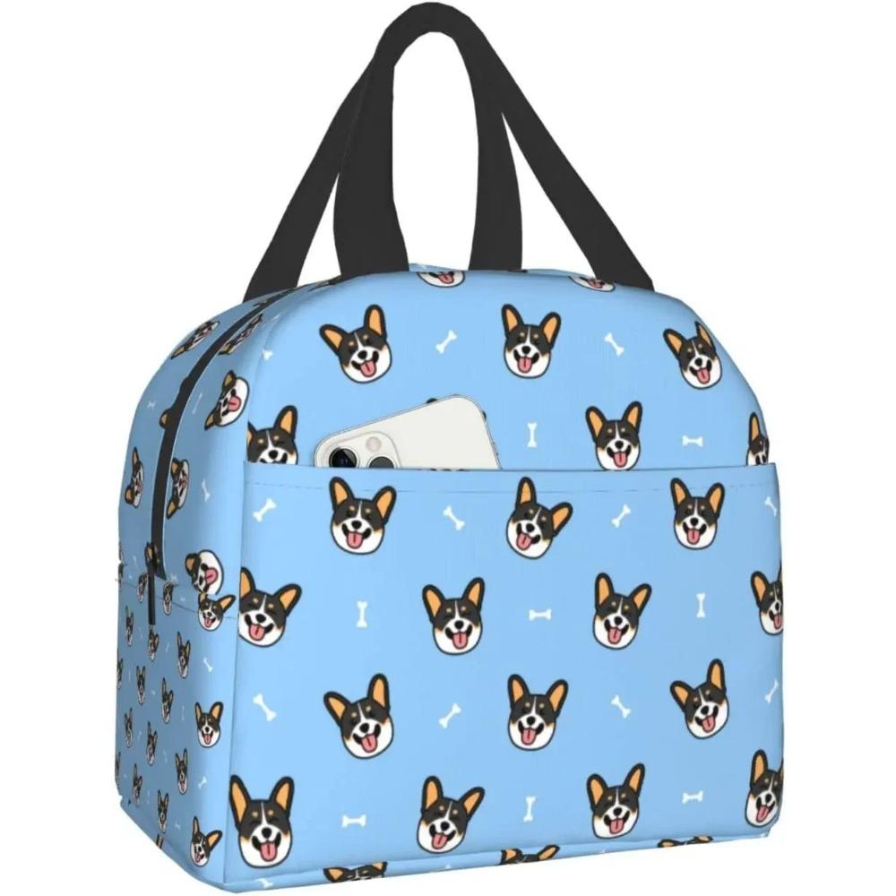 Ланч-бокс Вельш-корги, Ланч-бокс Бенто, Изолированные ланч-боксы, Многоразовая водонепроницаемая сумка для ланча для школы, офиса, пикника, походов, пляжа