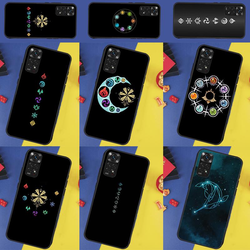 Genshin Impact Elements Case For Xiaomi Redmi Note 13 Pro 14 9 10 11 12 9S 10S 11S 12S Redmi 14C 10C 12C 13C Cover