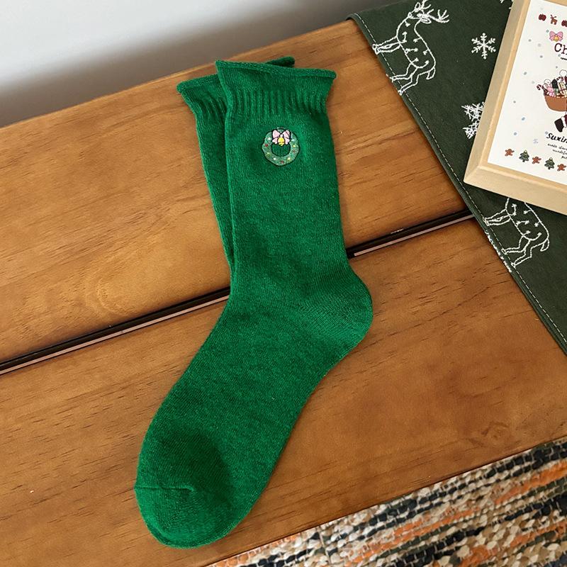Meier Christmas socks boxed, Korean version of cartoon Christmas gifts cute tube socks