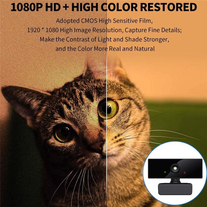 USB 2.0 HD 1080P Веб-камера для видеозвонков с микрофоном для ПК, ноутбука