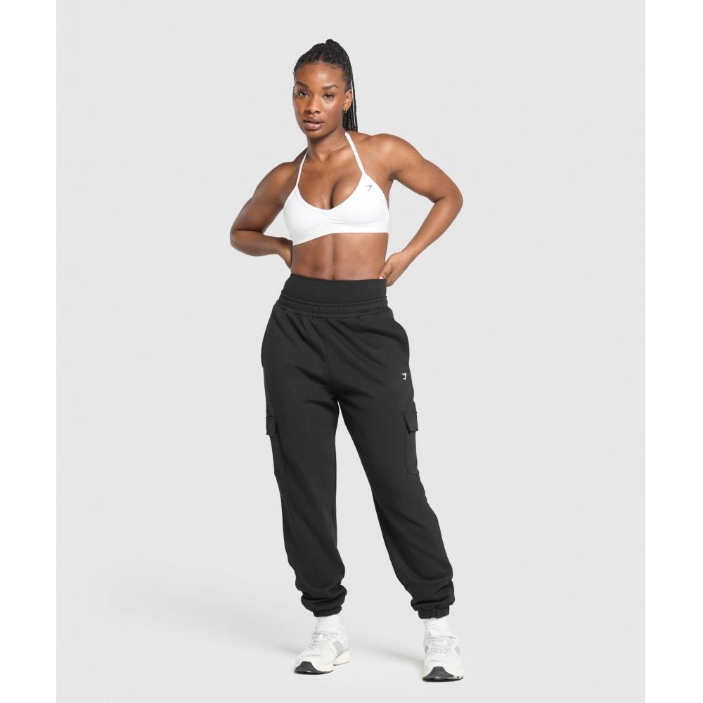 Gymshark Флисовые брюки-карго черного цвета B2c6e Bb2j