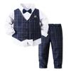Комплект формального костюма для мальчиков, милая одежда, детская одежда, свадьба, день рождения, концерт, Ситигосан, памятная фотосессия [Volunboy] Детский 4 предмета