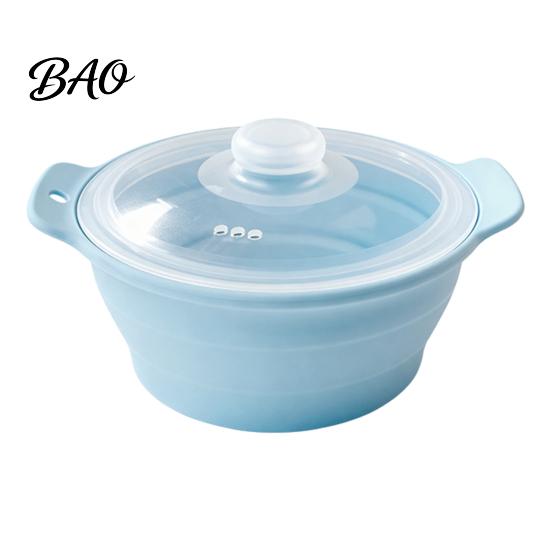 Portable Collapsible Food Steamer Foldable Silicone Microwave Steamer, Bowl, Safe Preparation Accessory Heat-Resistant Food-Grade Cookware with