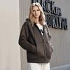 FILA ORIGINALE Knitwear Unisex Earth Umber Hooded Moderate Cardigan F51U549504F-DR