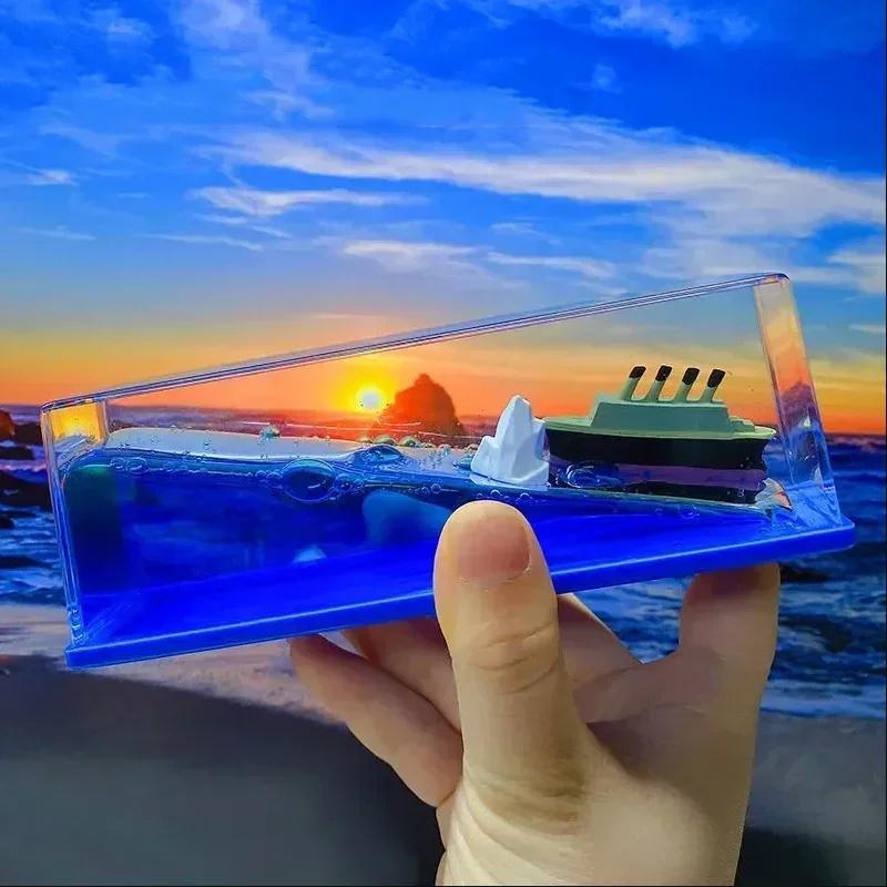 Going Merry Floating Ship Thousand Sunny Floating Boat Ship Fluid Liquid Cruise Ship Hourglass Fluid Drift Bottle Decoration
