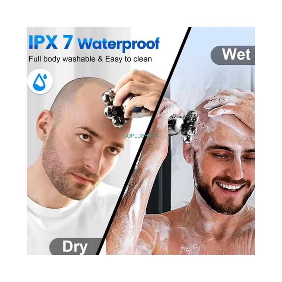 Head Shavers for Bald Men Electric Razor Wet Dry Cordless Skull Shaver Rotary Shavers Men's Razors Grooming Kit