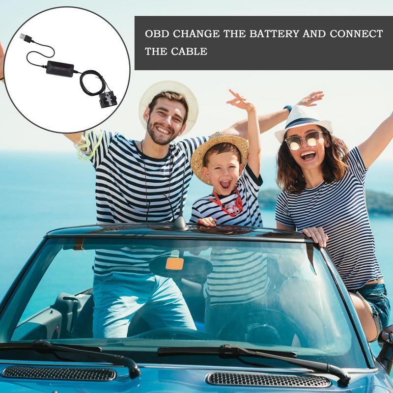 For Most Fit OBD2 Memory Saver Cable Vehicle Memory Keeper USB Power Bank Adapter Cable Protector For Commuters Roadside Auto