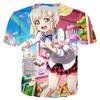 Новая Повседневная Футболка с Коротким Рукавом Серия Аниме Девушек Летняя Повседневная Футболка с 3D Принтом