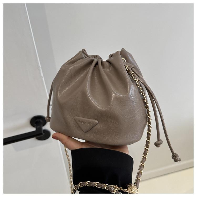 Шикарная городская сумка-ведро для женщин из мягкой искусственной кожи с кулиской