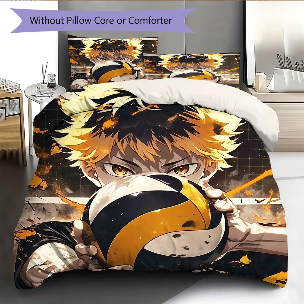 Haikyuu Pattern Bedding Quilt Set Home Decoration Gift (1 * duvet cover + 2 * pillowcase without core)