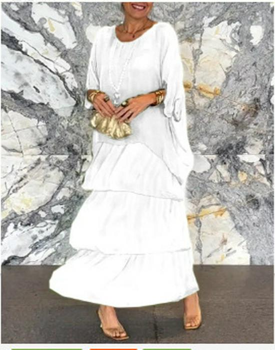 Платье макси из шифоновой сетки с рукавами «летучая мышь» 2024 года