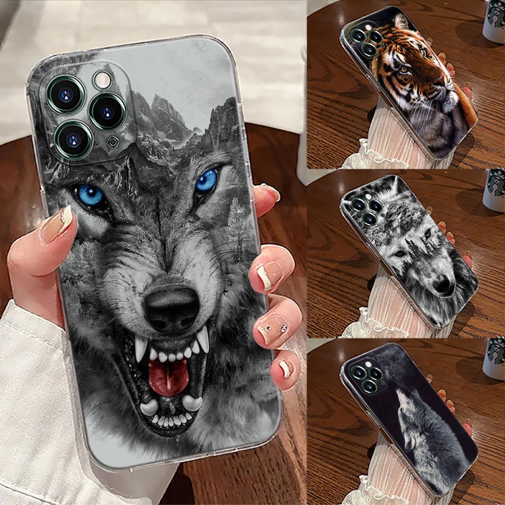Волк Лев Тигр Животное Прозрачный Чехол Для Apple iPhone 17 16 15 14 13 12 11 Pro Max 16 Plus 16E 17Air 17Pro Чехол Для Телефона Funda