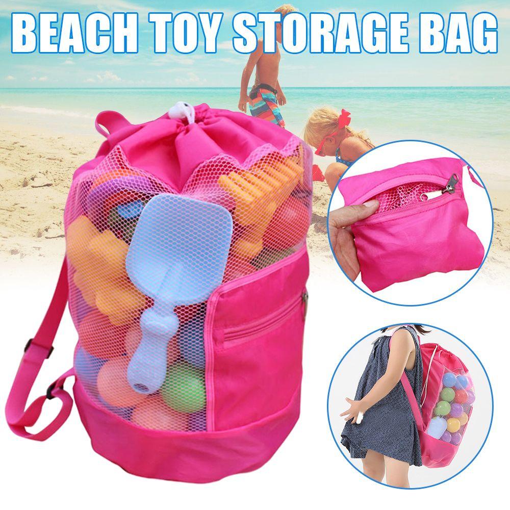 Beach Toys Pouch Girls Sundries Organizer Storage Bag Kids Shell Bags Mesh Swimming Bag Beach Bag