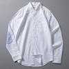 Long-Sleeved Shirt for Men, New Spring and Autumn Pure Cotton Oxford Fabric Top with Elbow Patches, Men's Slim Fit Casual Versatile Shirt