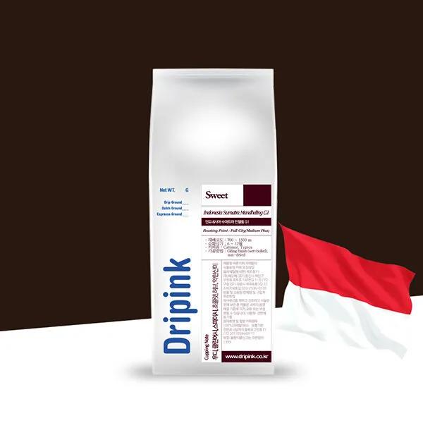 Капающий Розовый Свежеобжаренный Индонезийский Манделинг G1 Зерновой Кофе 500г