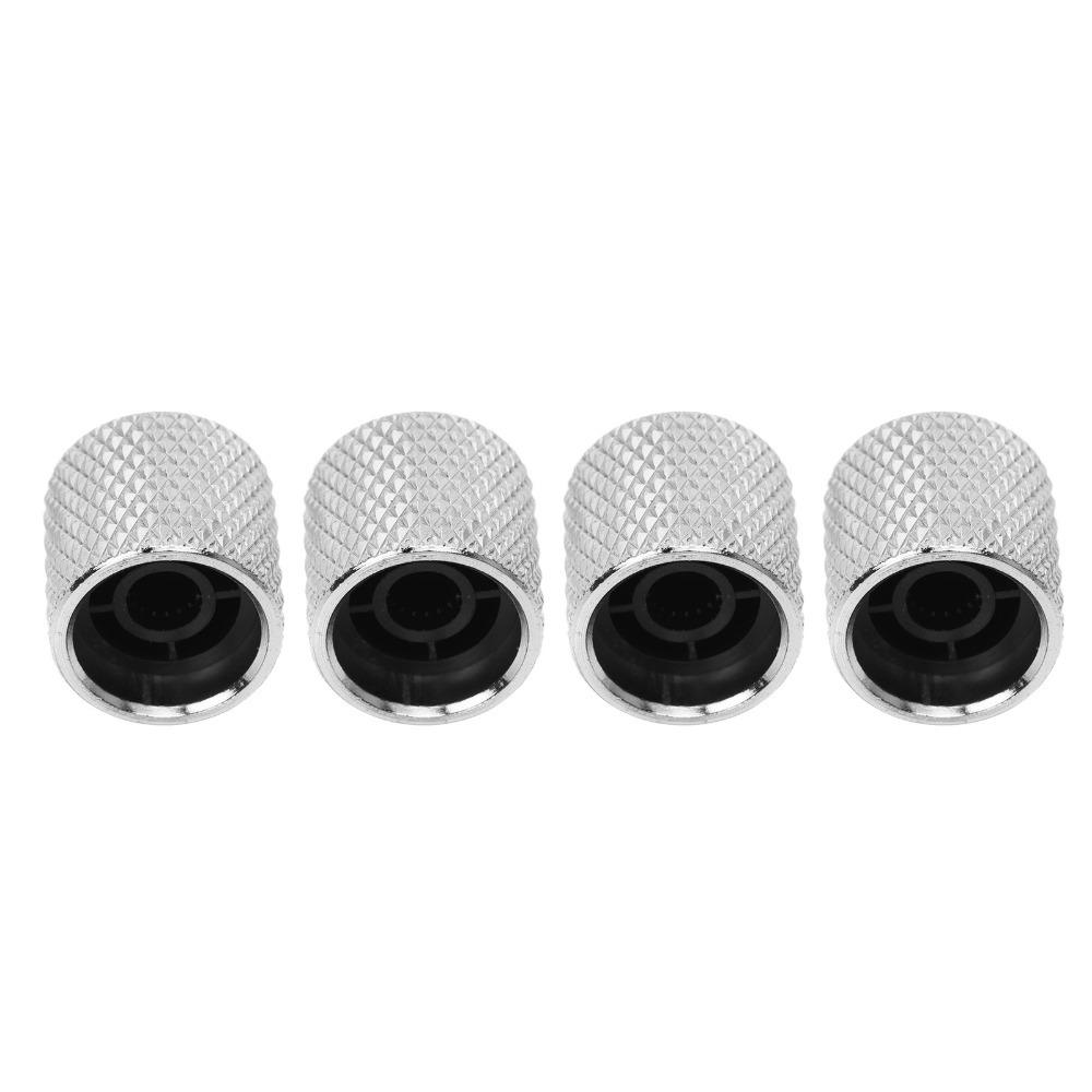 4PCS Black/Silver Electric Guitar Control Knob Replacement Knob For Electric Guitar Control Knob