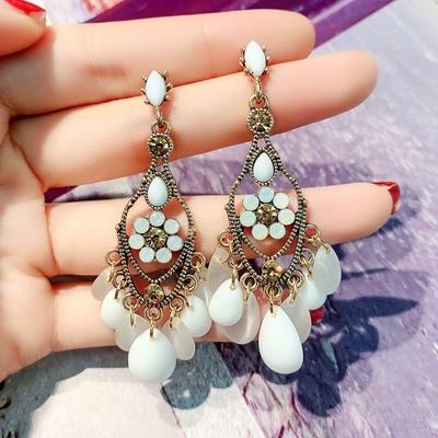 Ретро серьги женские барочные серьги с бахромой из искусственного кристалла темпераментные длинные серьги женские