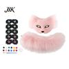 Realistic Fox Masque with Tail DIY Therian Kit, Plush Furry Fox/Cat Animals Fun Interactive Craft for Teens Eye Mesh, Christmas Halloween Masquerade