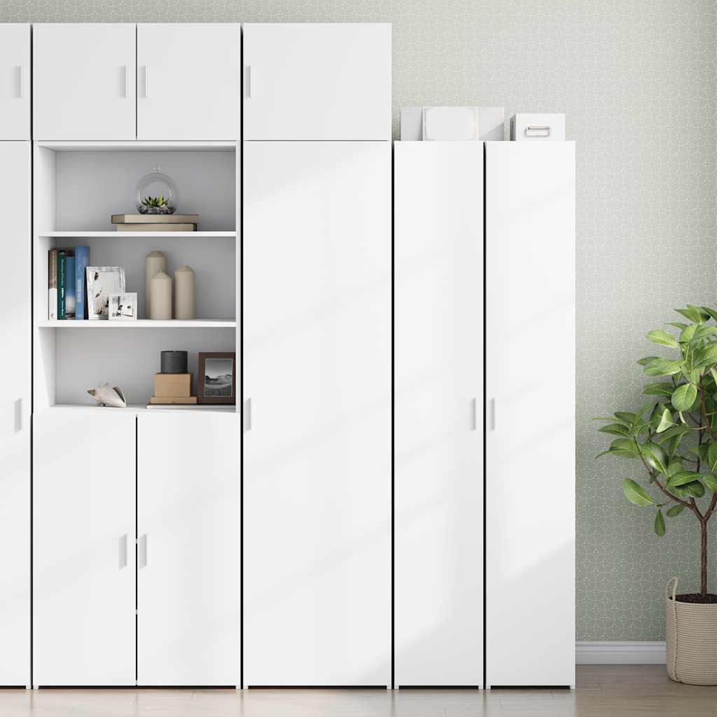 Tall Narrow Cabinet White 50 x 42.5 x 225 cm Particleboard
