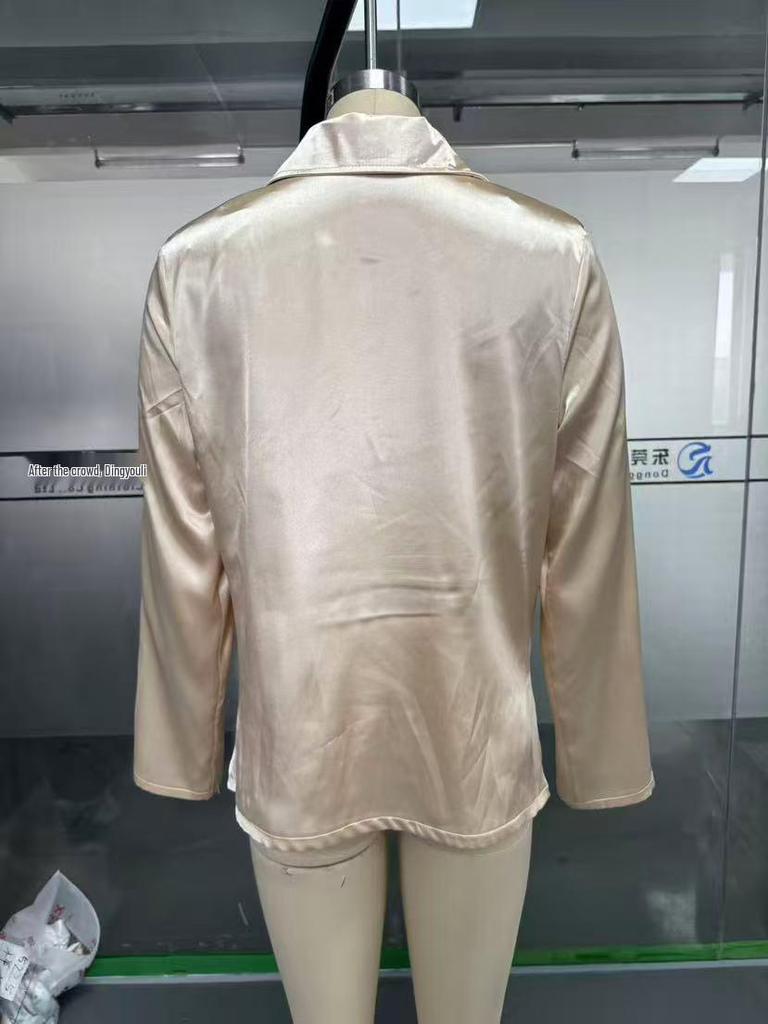 Элегантный женский топ с принтом и драпировкой на шее, воротник рубашечного типа