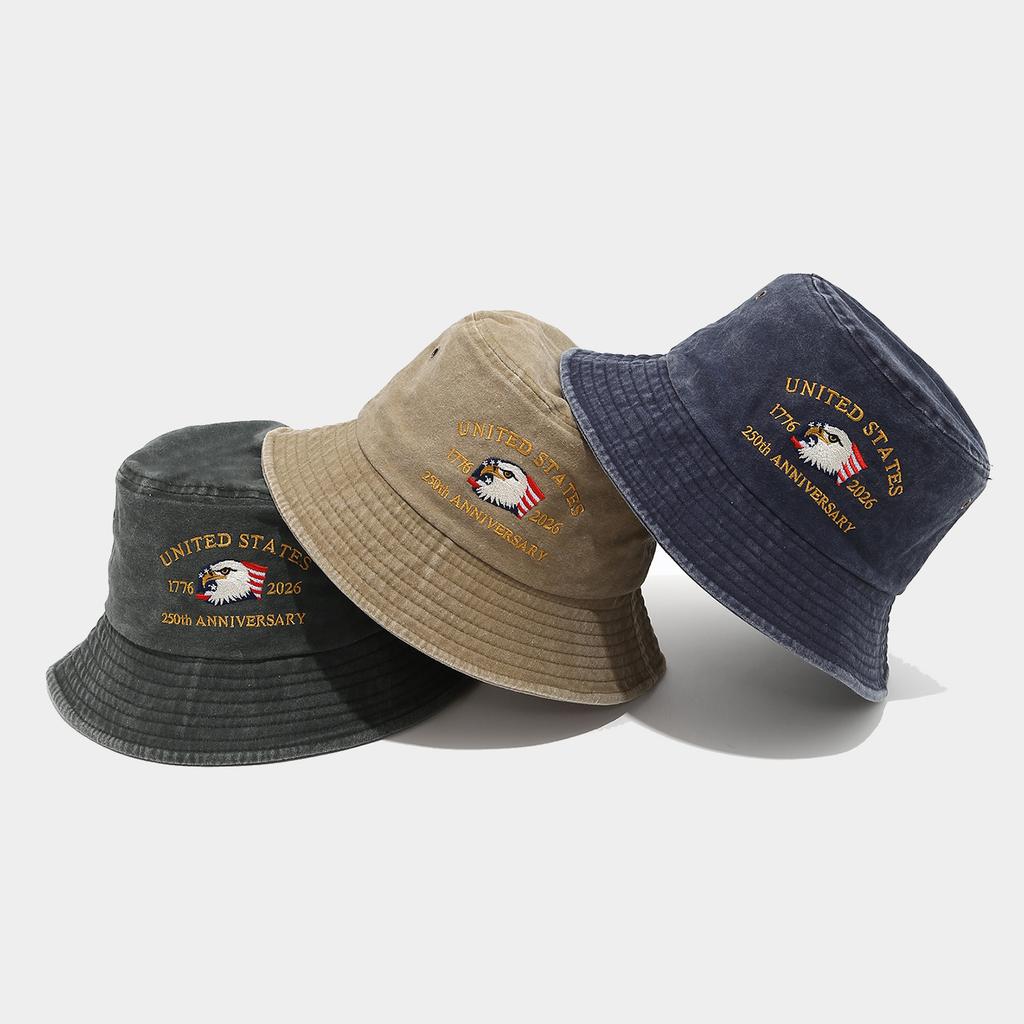 Washed Fisherman's Hat Wide Brim Bucket Hat Windproof Portable Outdoor Hat