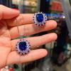 Ювелирные изделия Имитация Геометрический Синий Шпинель Палец Полный Бриллиант Женский Комплект 10 * 12