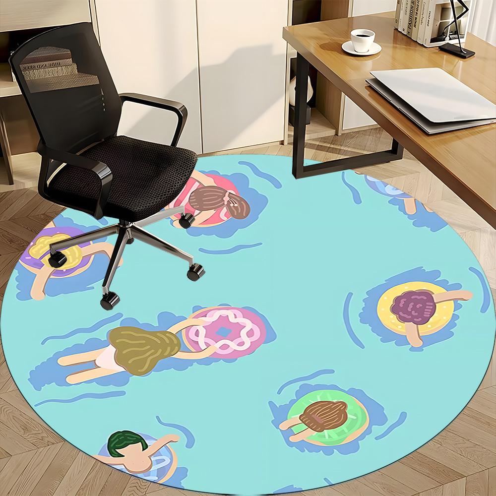 1pc Swimmers Chair Carpet for Office, Non-slip, Soft and Durable Office Rug for Interior Decoration, Perfect for Office yy260313087
