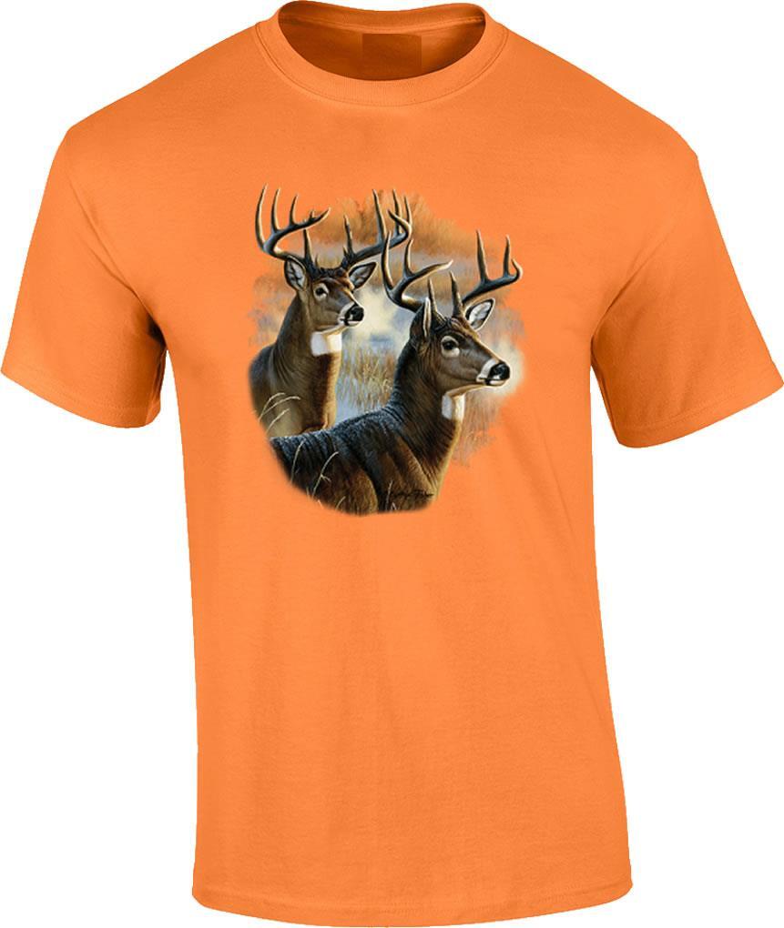 Deer Buck T-Shirt On the Alert Deer Hunting Nature Wildlife Tee