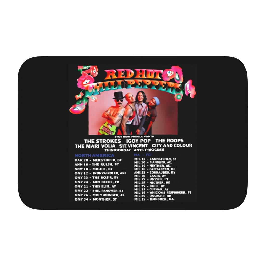 Personalized Red Hot Chili Peppers Rock Band Doormat Mat Anti-Slip Bath Kitchen Bedroom Rug Carpet 40*60cm