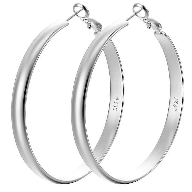 Sterling Silver/Gold Plated Hoop Earrings for Women – Lightweight, Hypoallergenic, Thin Big Hoops (30/40/50/60/70mm)