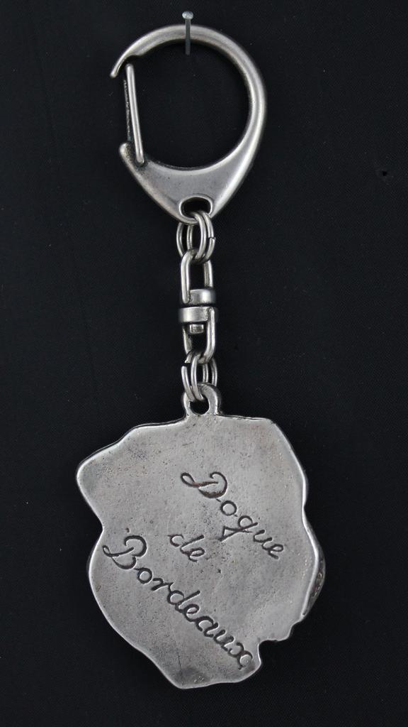 Dogue de Bordeaux, French Mastiff - Silver-plated key ring with a dog in a gift box, handbag decoration, backpack pendant by Art-Dog brand