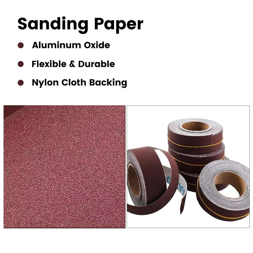 4/5/6 rolls 80/150/240/320/400/600 Grit Sandpaper Rolls Alumina Sandpaper Polishing of Metal
