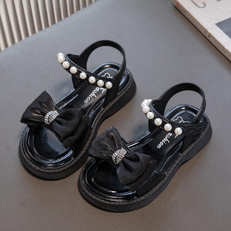 Сандалии для девочек. Модная летняя противоскользящая обувь принцессы для девочек. Пляжная обувь с мягкой подошвой для маленьких девочек.