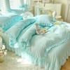 Romantic Lace Decorative Bed Sheet Set 4 Piece With Duvet Cover And PillowCases For Twin And Full Size Bedding
