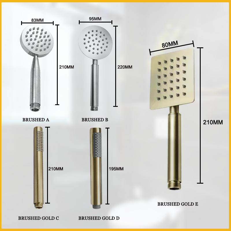 Ручная душевая лейка из матового золота с настенным креплением из латуни, ручной душ из нержавеющей стали, шланг 1,5 м, аксессуары для ванной комнаты