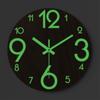 12 Inch Round Wooden Luminous Wall Clock Silent Non Ticking Clock Light In Dark Night For Home Bedroom Living Room Decoration