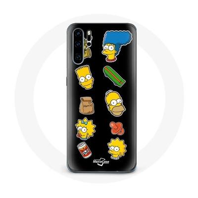 Чехол - Huawei - P30 - Симпсоны - Мягкий - Черный - Защита