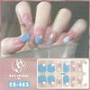 CS Waterproof No-Cure Gel Nail Wraps, Full Cover Japanese & Korean Style Floral Pattern Nail Stickers, Nail Patch Films