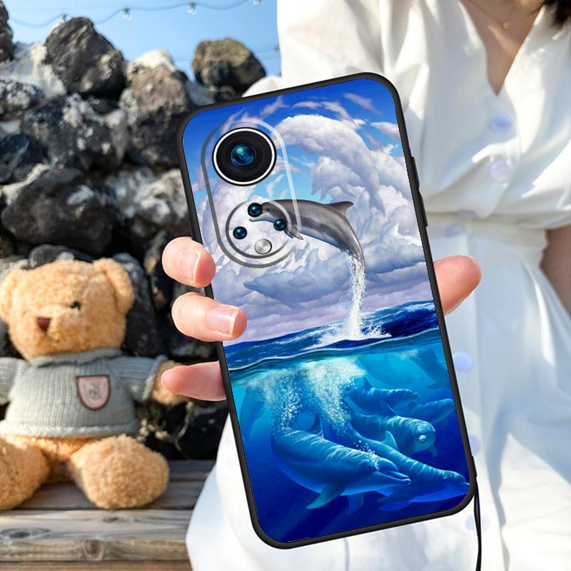 Чехол Animal Dolphin для Honor X9b X8b X8 X9 X6a X7a X8a X9a Honor Magic 6 5 Pro 50 70 90 Lite задняя крышка