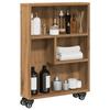 VidaXL Narrow Storage Trolley Artisan Oak Engineered Wood, Slim Storage Cart, Kitchen Trolley On 855231