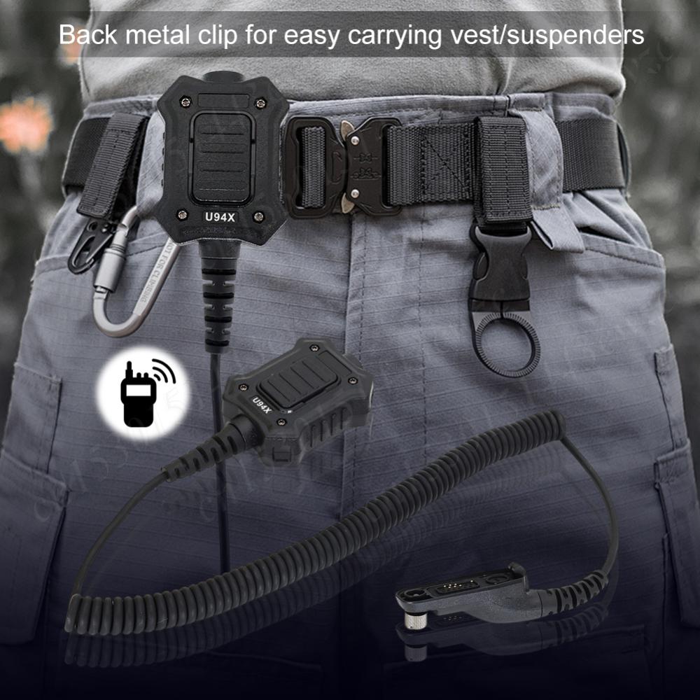 U94X PTT Headphone Adapter Headset PTT Adapter Push To Talk Button Connector Cable for Motorola Xir 8268 P8660 DP4401 GP328D