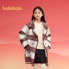 Девочки Balabala Весна 2025 Винтажное шерстяное пальто в клетку