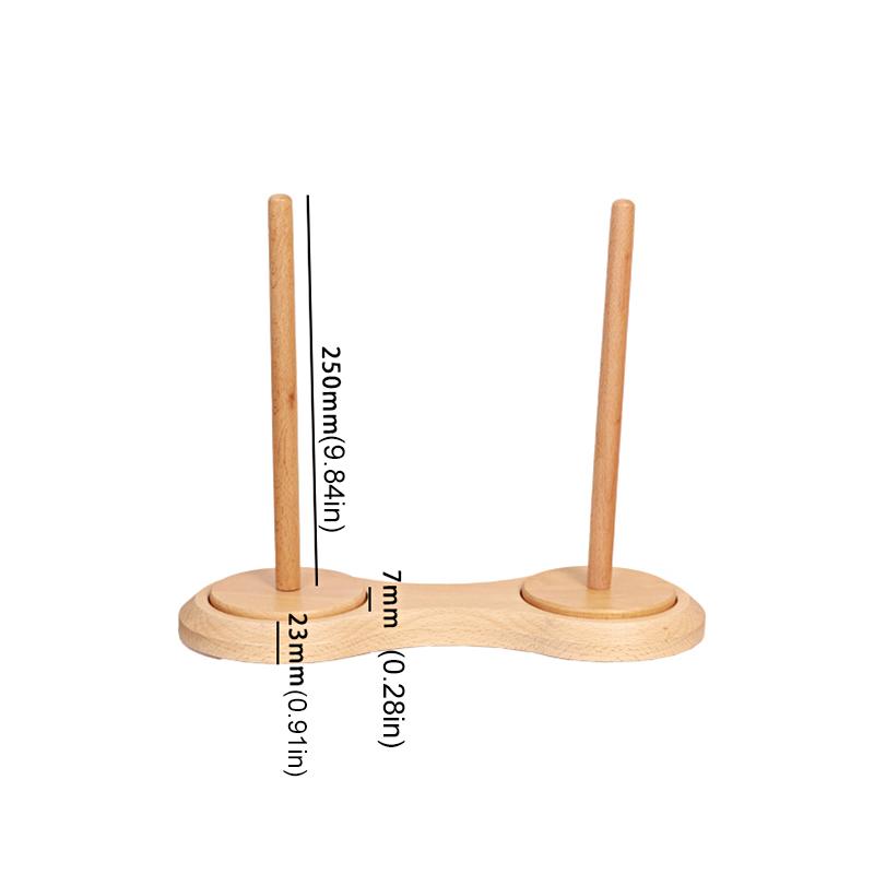 1PC Wooden High-quality Storage Winding Durable Single/Double Spool Rotatable Spinning Knitting Tools Roll Holder Dispenser