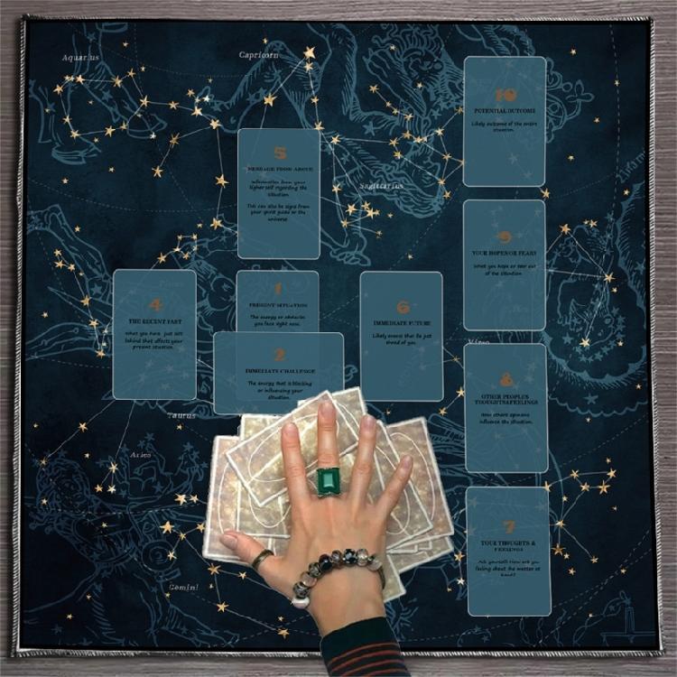 Гадальные Карты Скатерть Гобелен Чтение Карт Таро Скатерть Астрология Колдовство Покрывало для Колоды Настенное Украшение