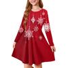 Girls' Princess Dress - Long Sleeve A-Line T-Shirt Dress Christmas Day