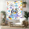 Bluey Custom Your Name Wall Decor Tapestry Art For Pet Memorial Birthdaywedding Party Backdrop Family Gift