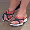 Women Cross Strap Slippers Platform Open Toe Mixed Color Wedges Female Sandals Summer Outdoor Beach Slipper Women Shoes Comfy