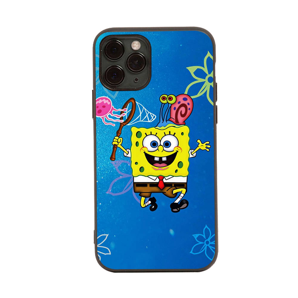 Case for Xiaomi Poco X6 X4 M5 M6 F5 F6 C65 C55 C50 C51 C40 Redmi Note 7 8 14C A3X 13C 12C 11 10A 9C Pro Black Sofe Cover SI44 SpongeBob Cartoon